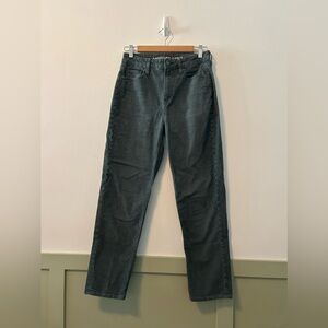 Grey/green AE mom corduroy jeans